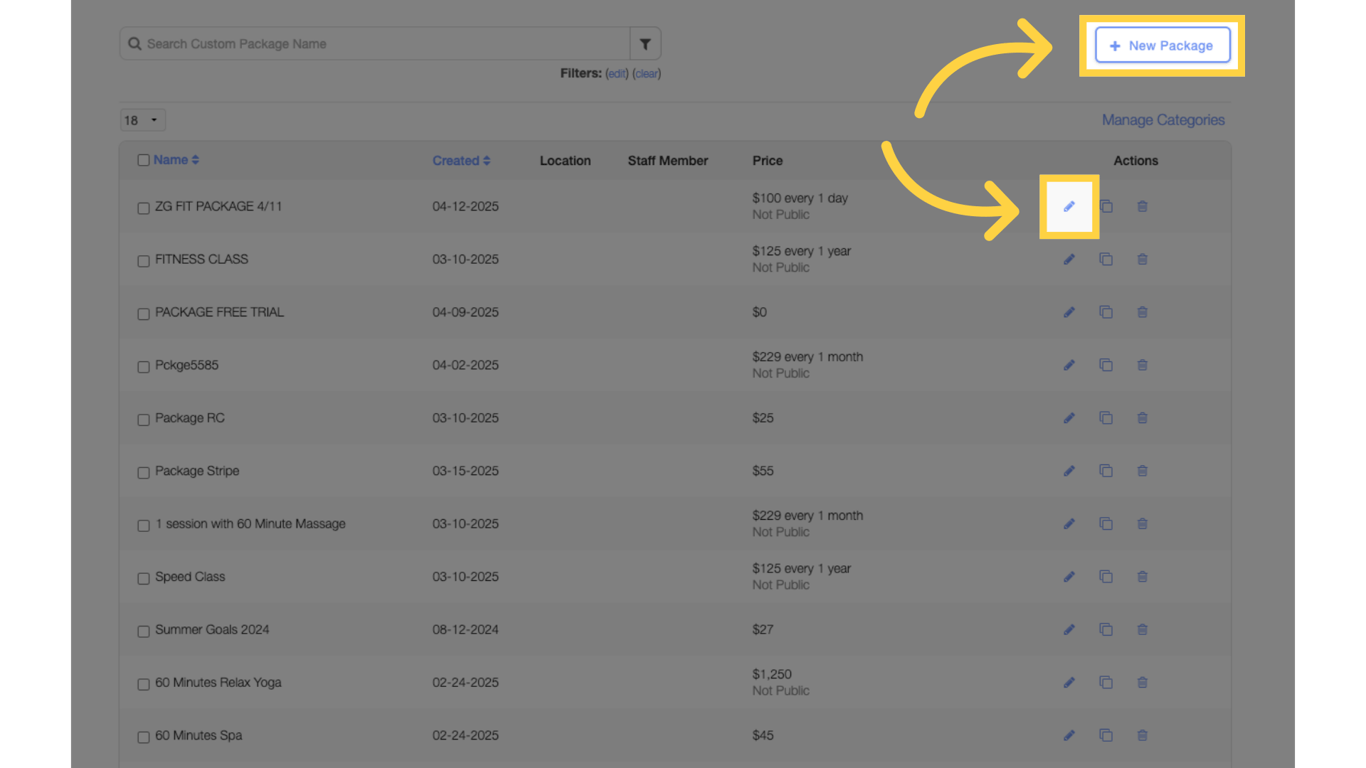 Create or edit a package.