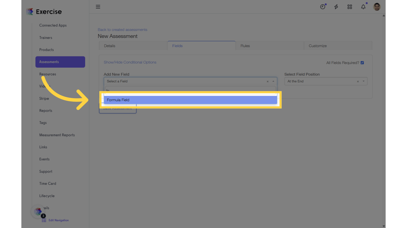 Click 'Formula Field'