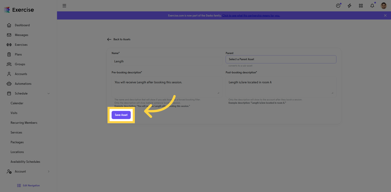 Step 4: Save Asset Changes