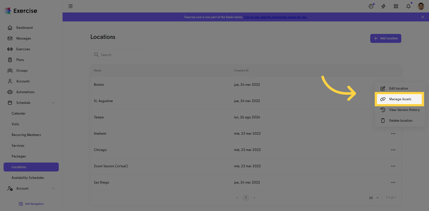 Step 4: Select Manage Assets