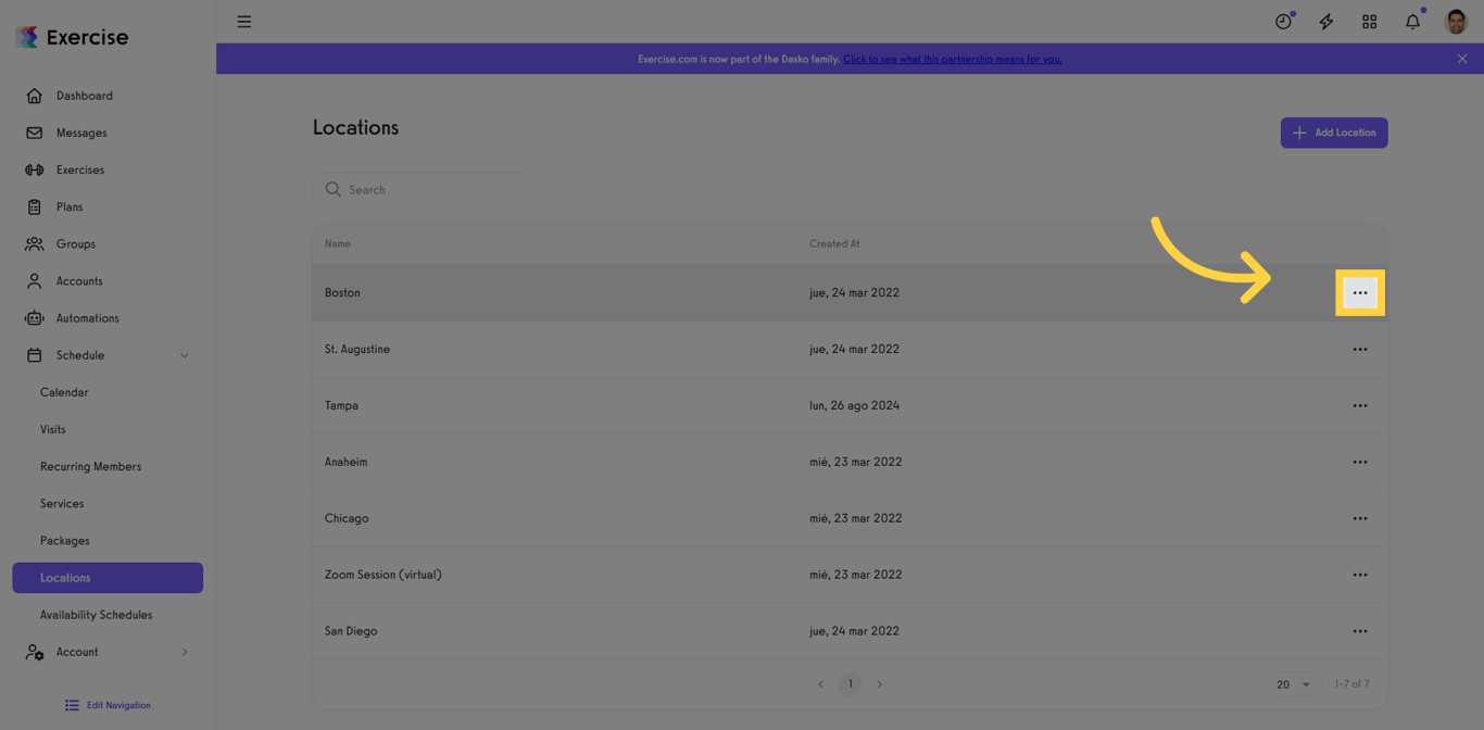 Step 3: Open Location Management