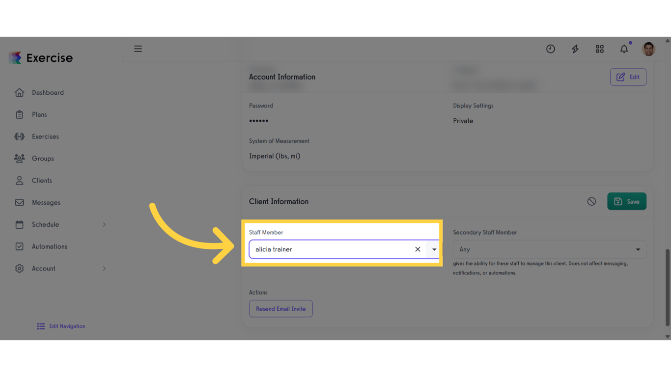 Click 'Staff Member'