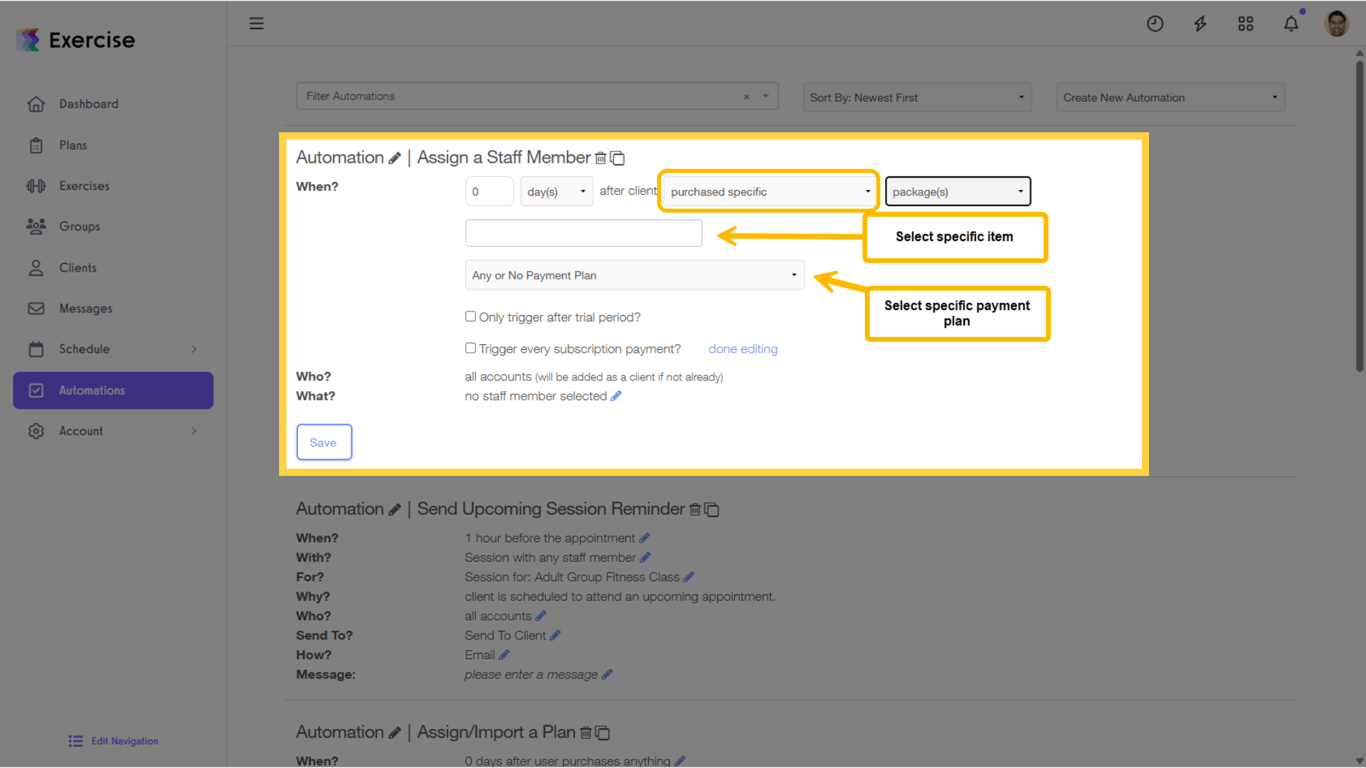 Option 1.1: Purchased Specific Automations.