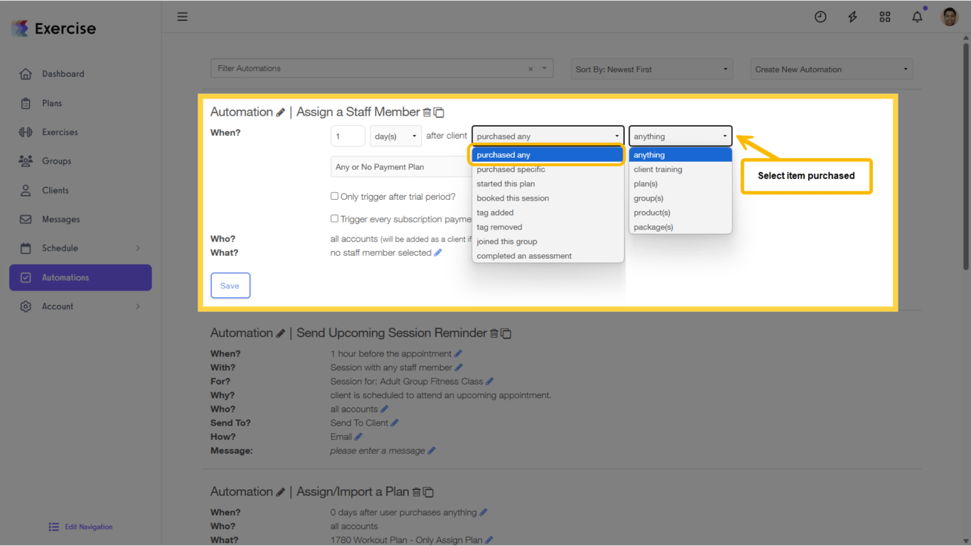 Option 1: Purchased Any Automations.
