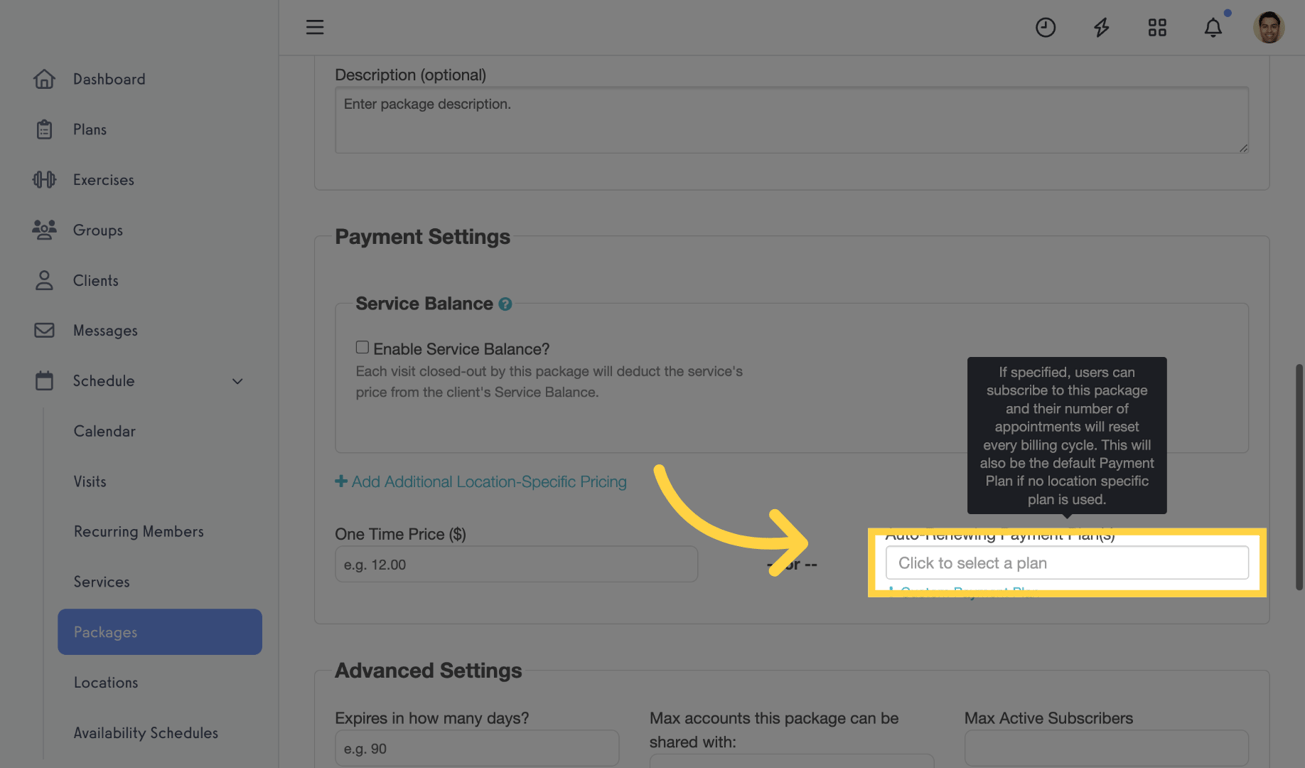 Payment plan options