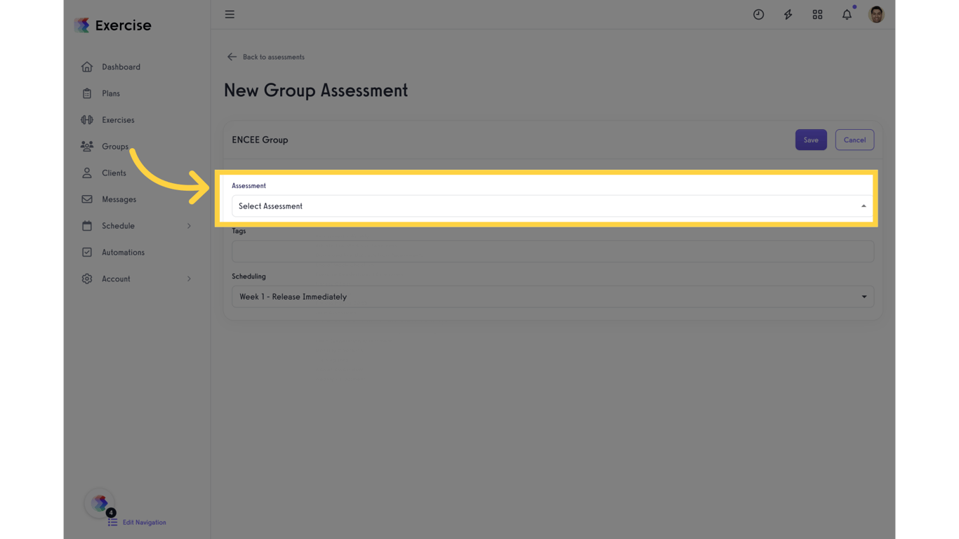 Click 'Select Assessment'.