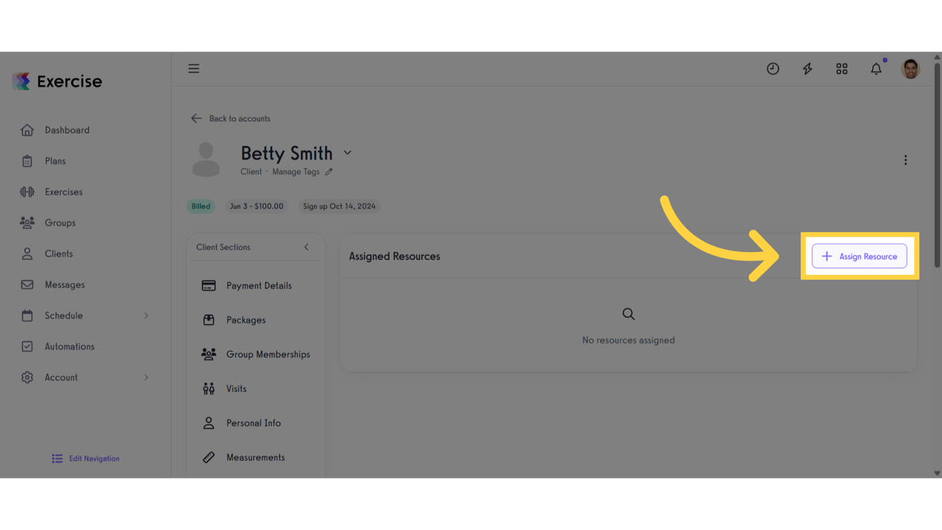 Click 'Assign Resource'
