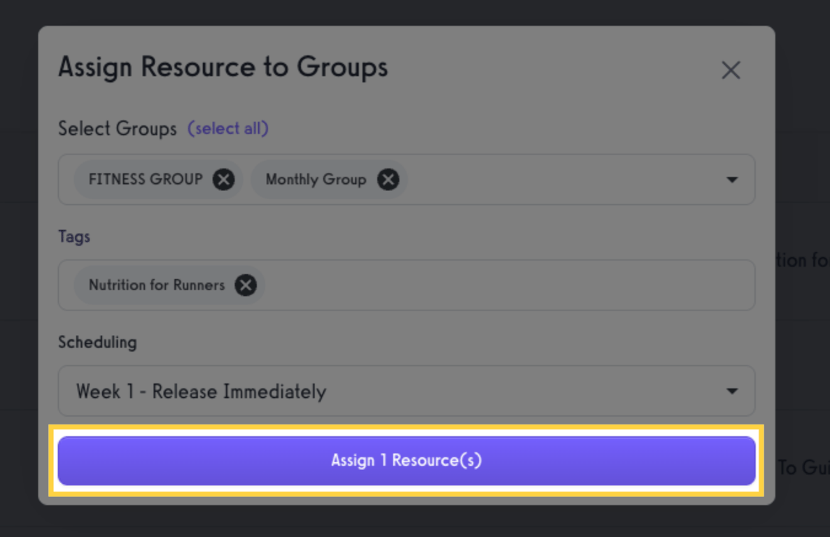 Click the “Assign” button to save