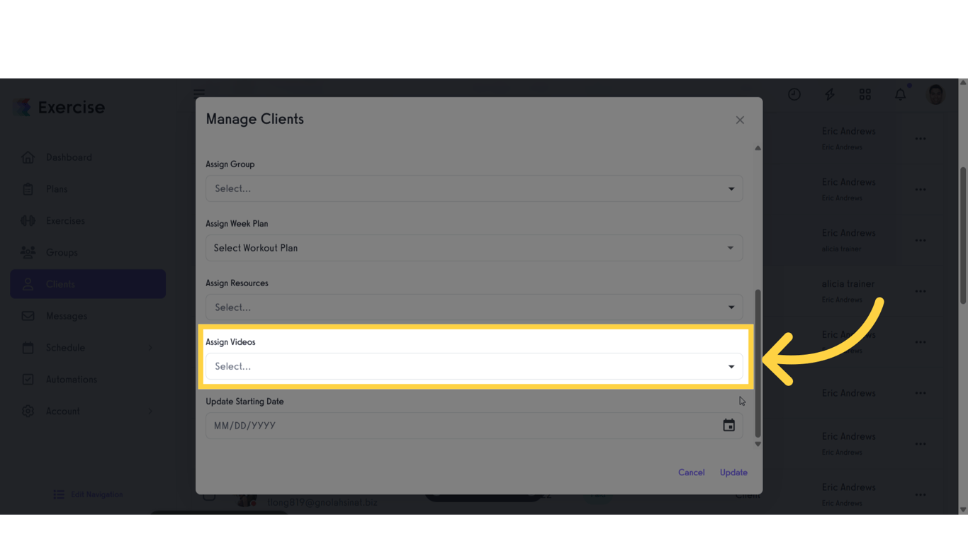 Click 'Assign Videos'