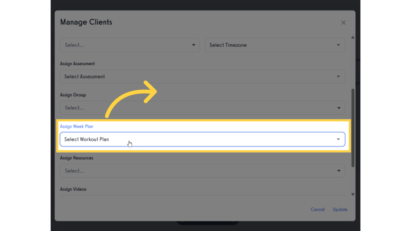 Select Workout Plan.