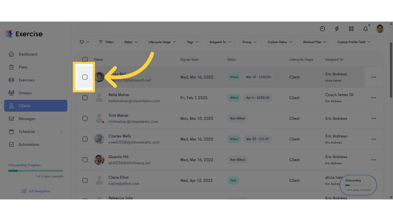 Select Multiple Clients.