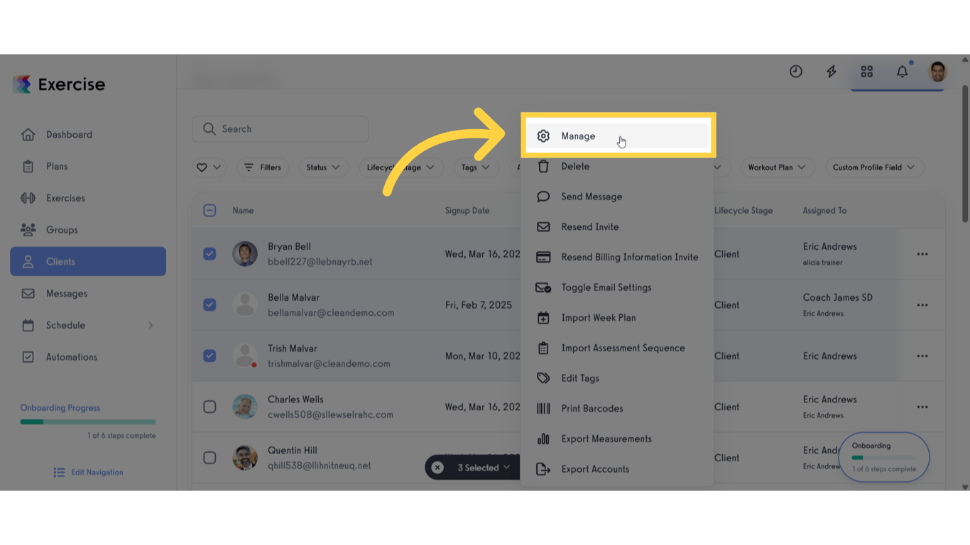 Click Manage Button.