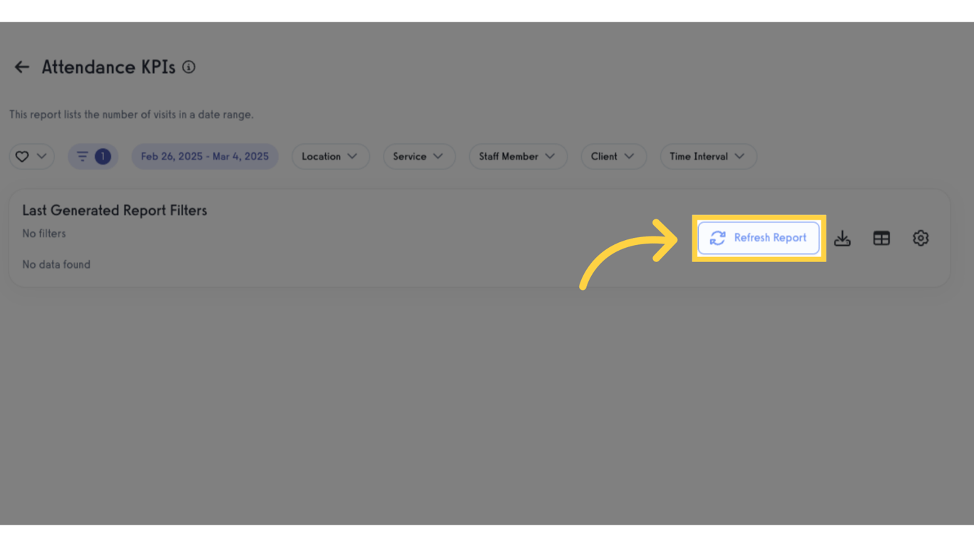 Click 'Refresh Report'