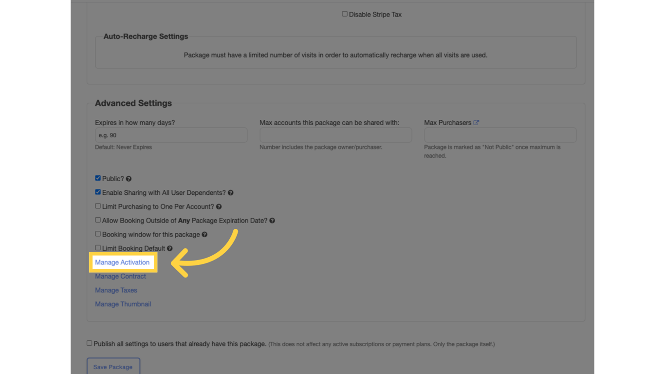 Click 'Manage Activation'.