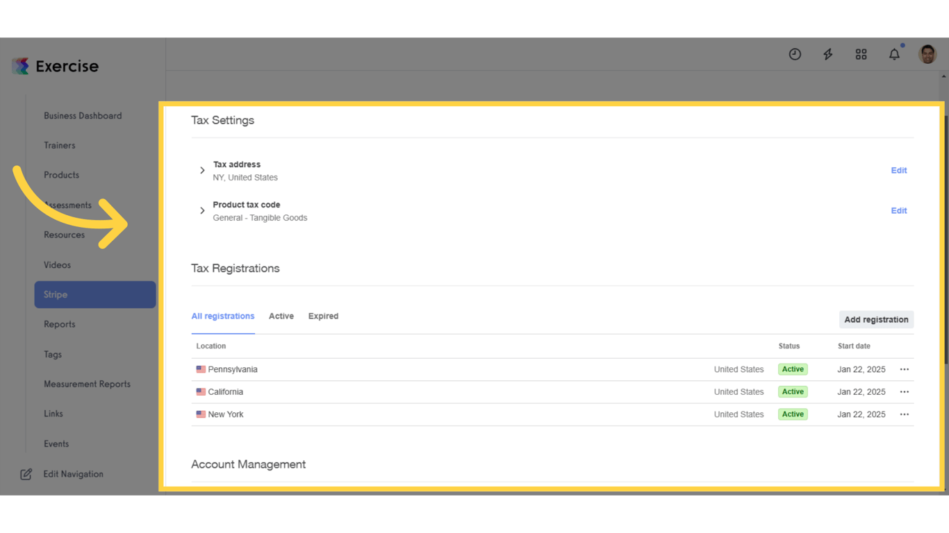 You can set up your tax information with a few clicks.