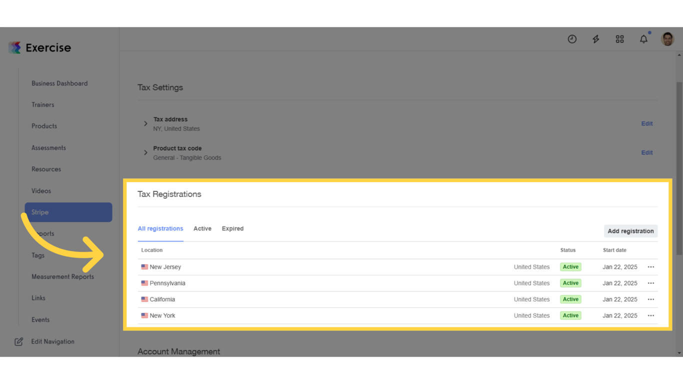 Sales tax is automatically added for customers located where you are registered.