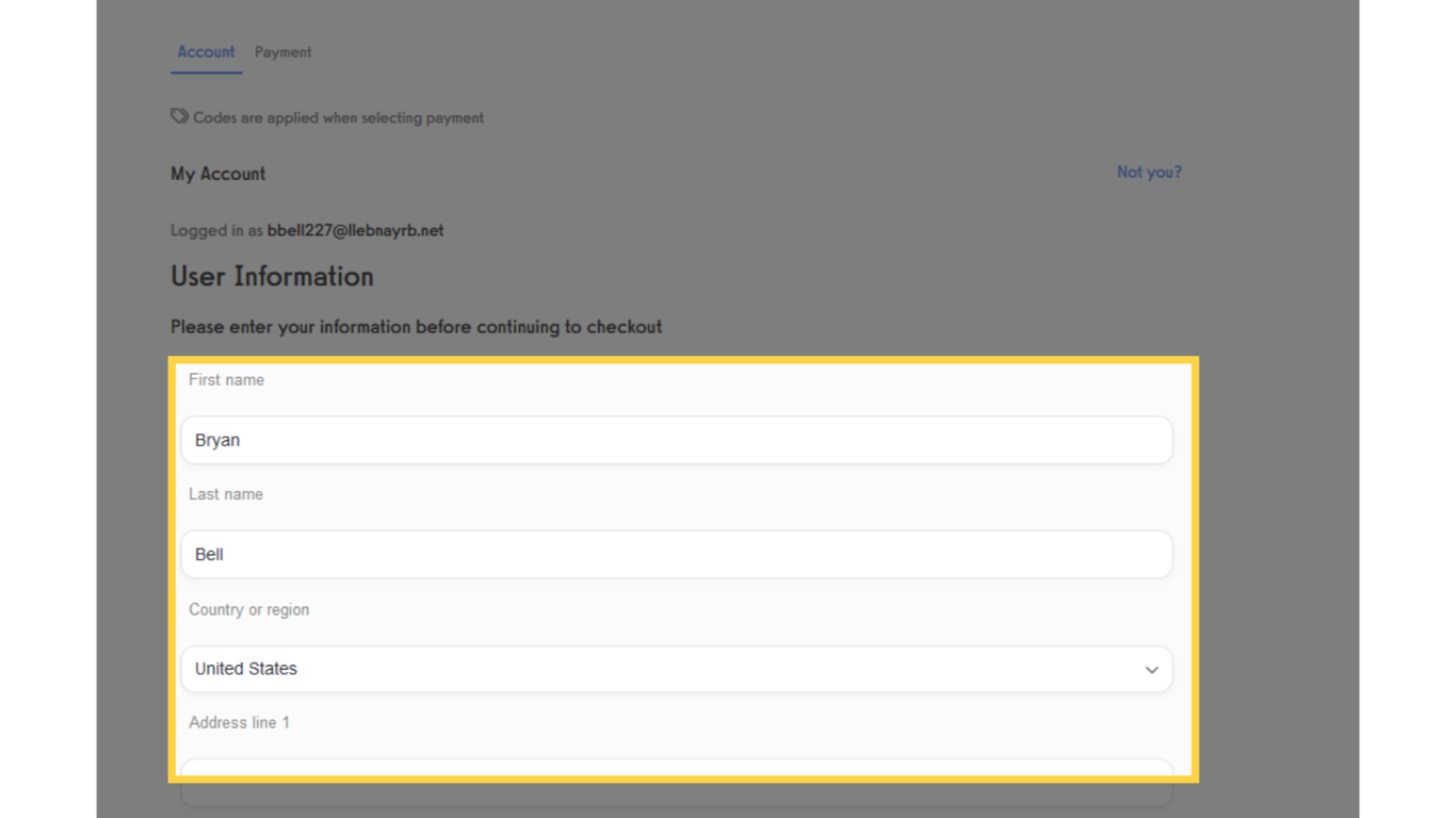 Customers are prompted to enter their Address if it's not already on file.