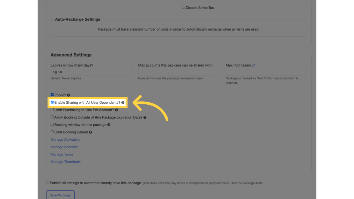 Enable Sharing.