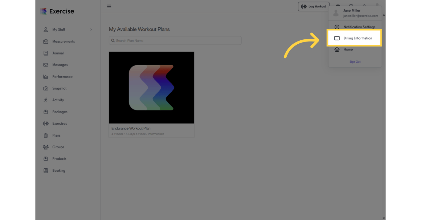 Click 'Billing Information.'