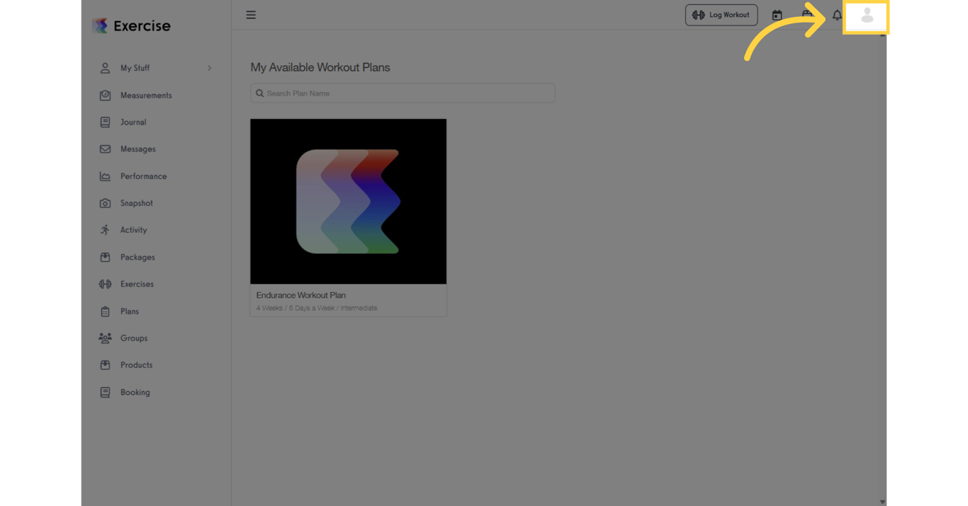 Click on your profile picture in the top-right corner.