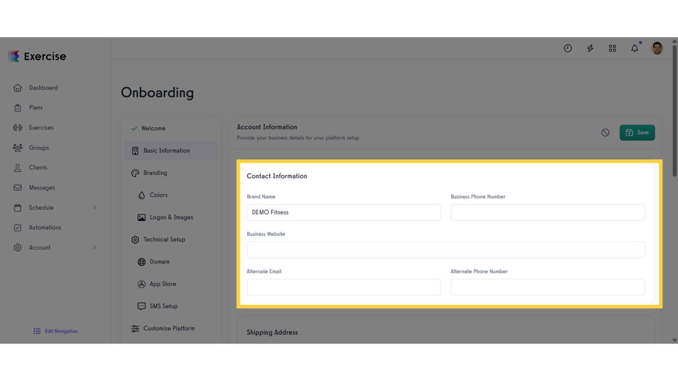 Contact Information Section