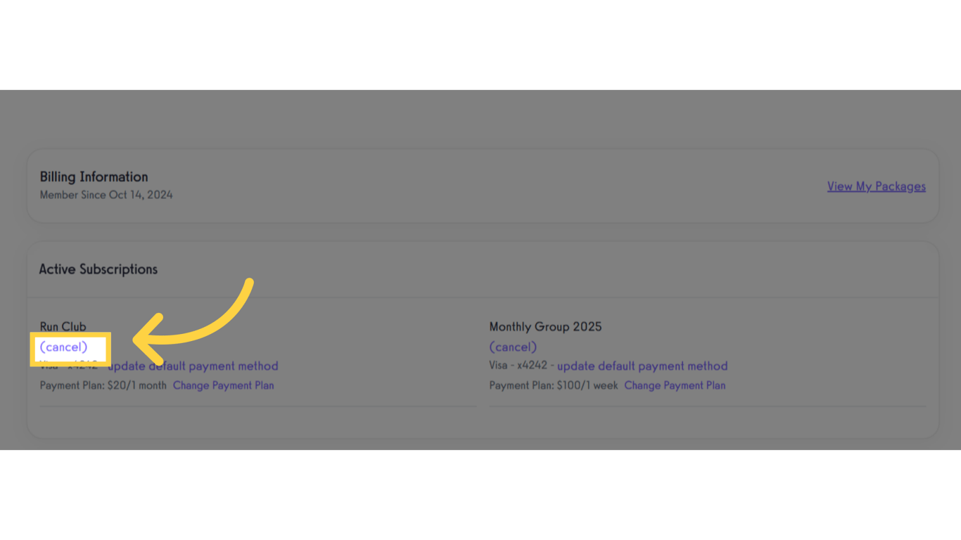 Click the 'Cancel' link