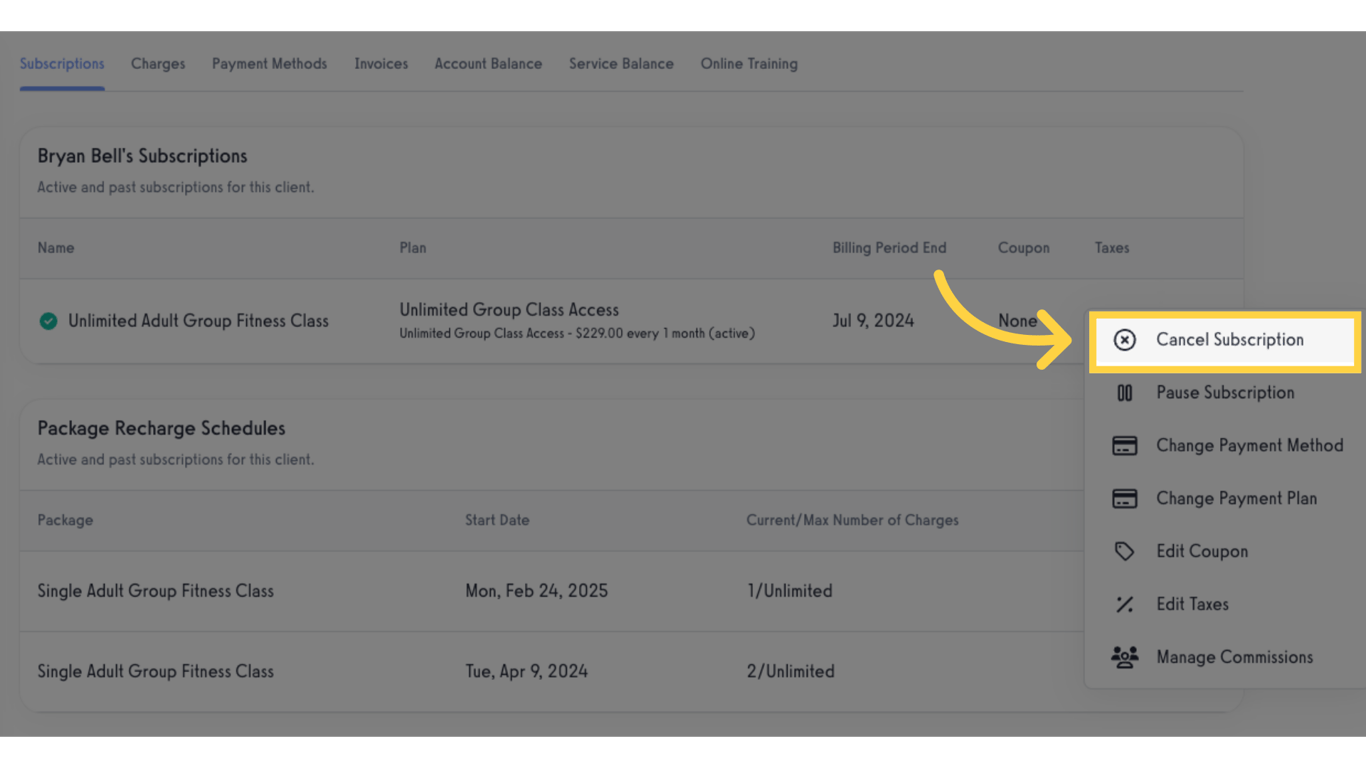 Click 'Cancel Subscription'.