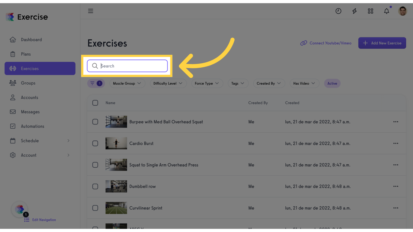 Click on the search bar.