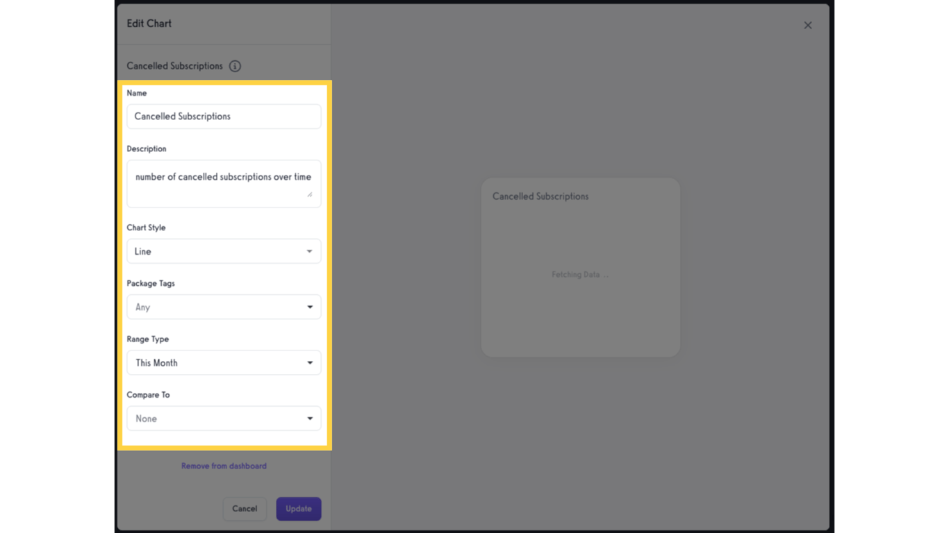 Edit chart configurations