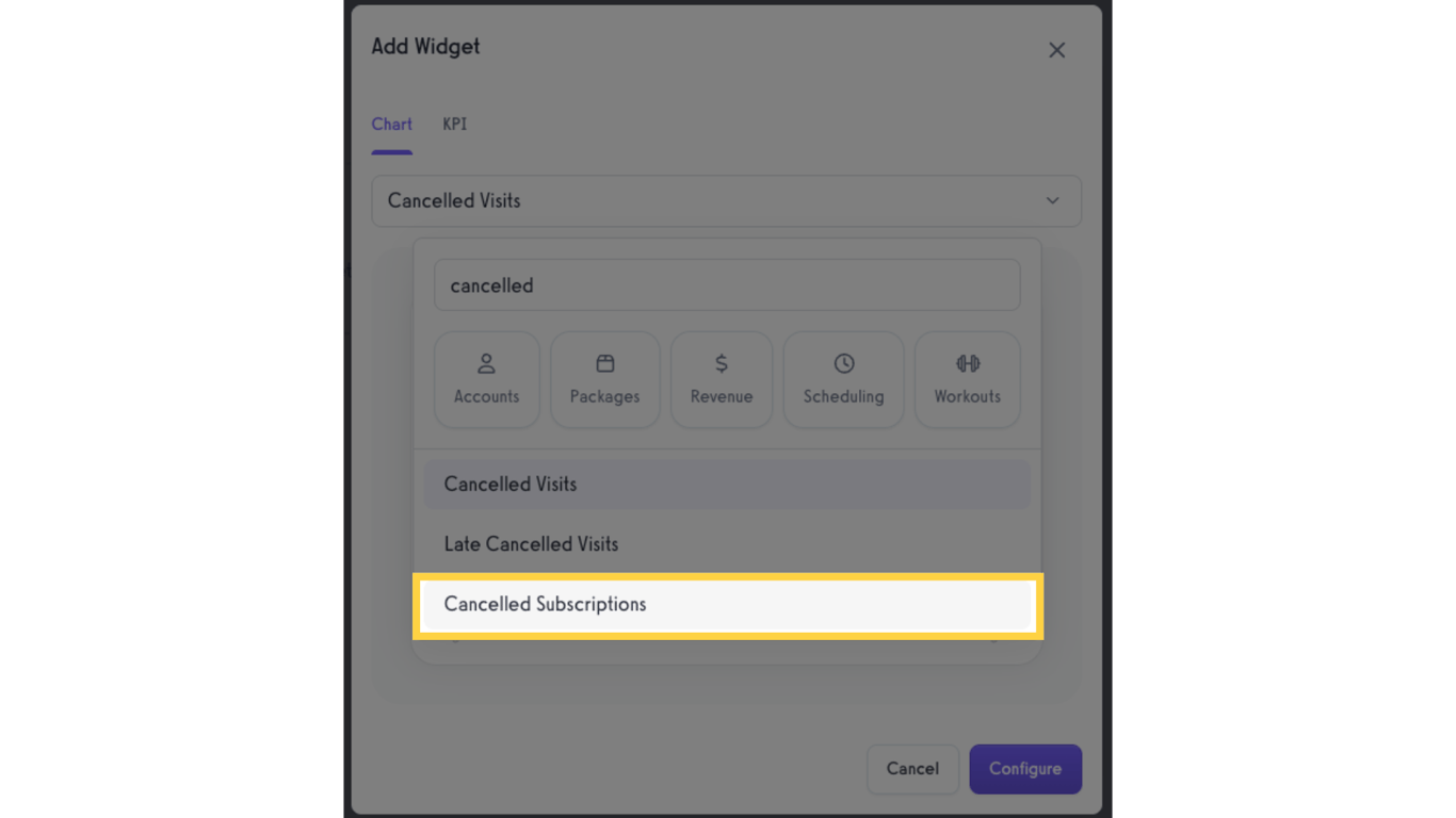 Click 'Cancelled Subscriptions'