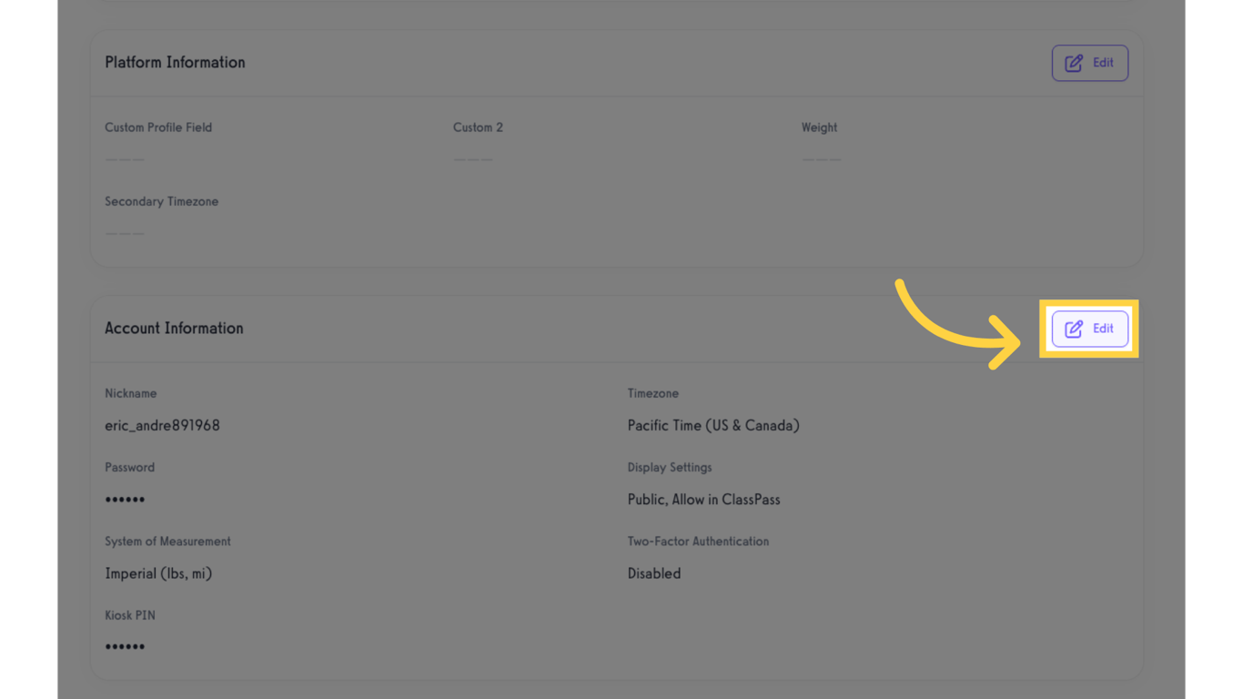 Edit Account Information