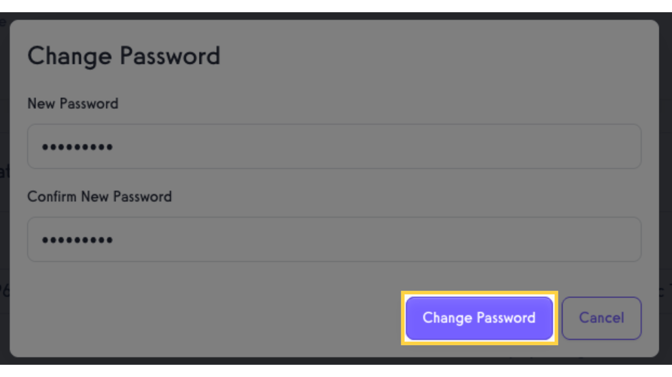 Click 'Change Password'