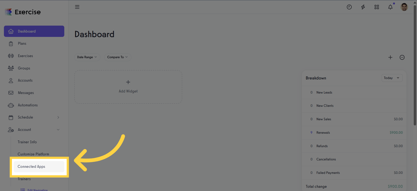 Click 'Connected Apps'.