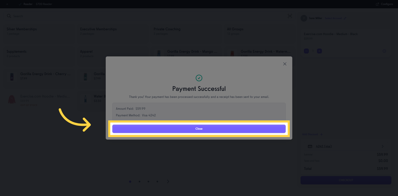 Click Close to exit the POS view.