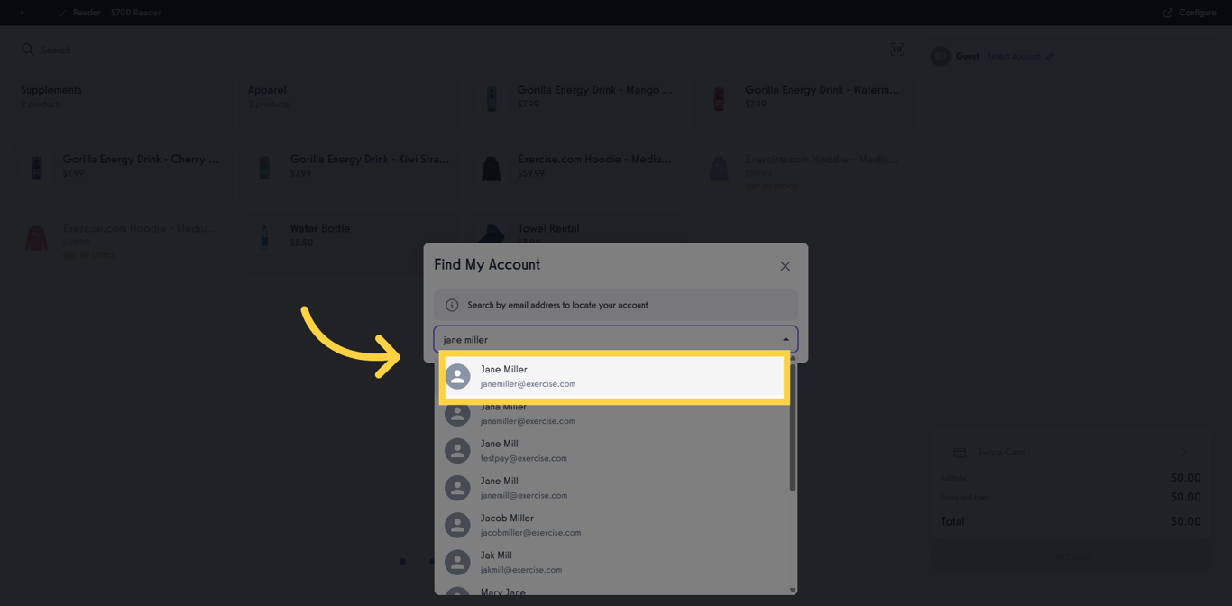 Select the customer’s name to open their account.