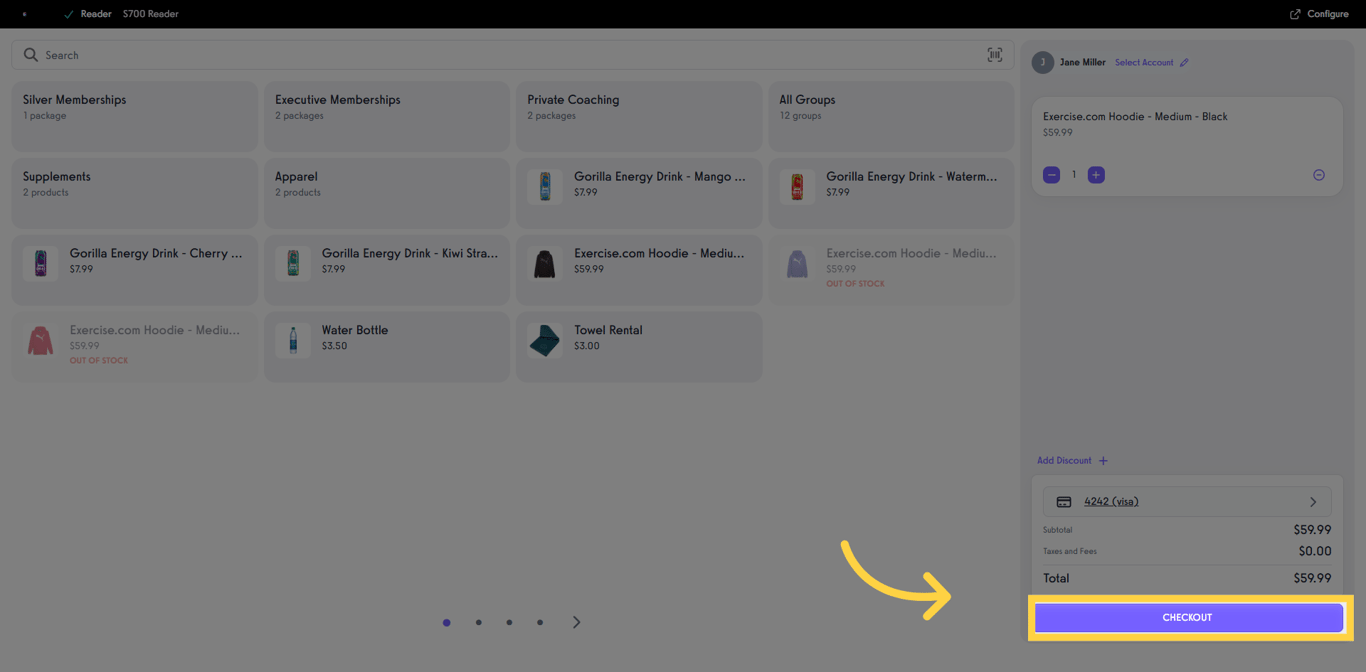 Click Checkout to finalize the updated payment method.