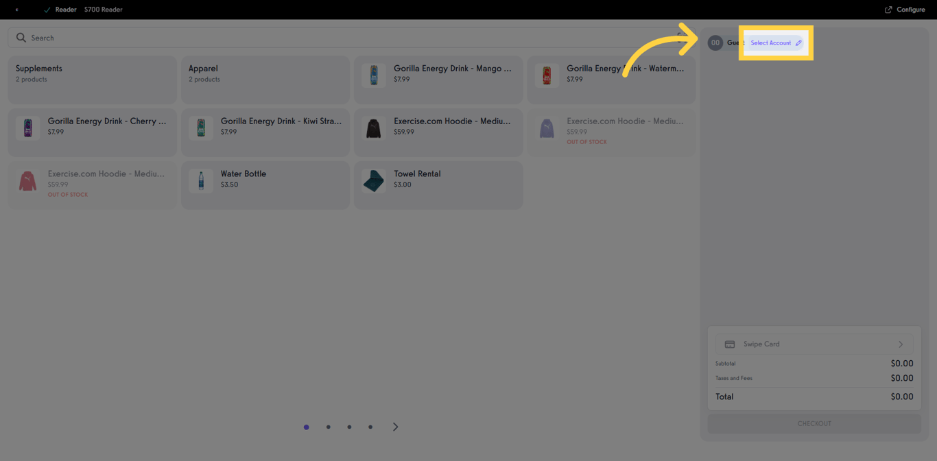 Click Select Account to begin changing the payment method.