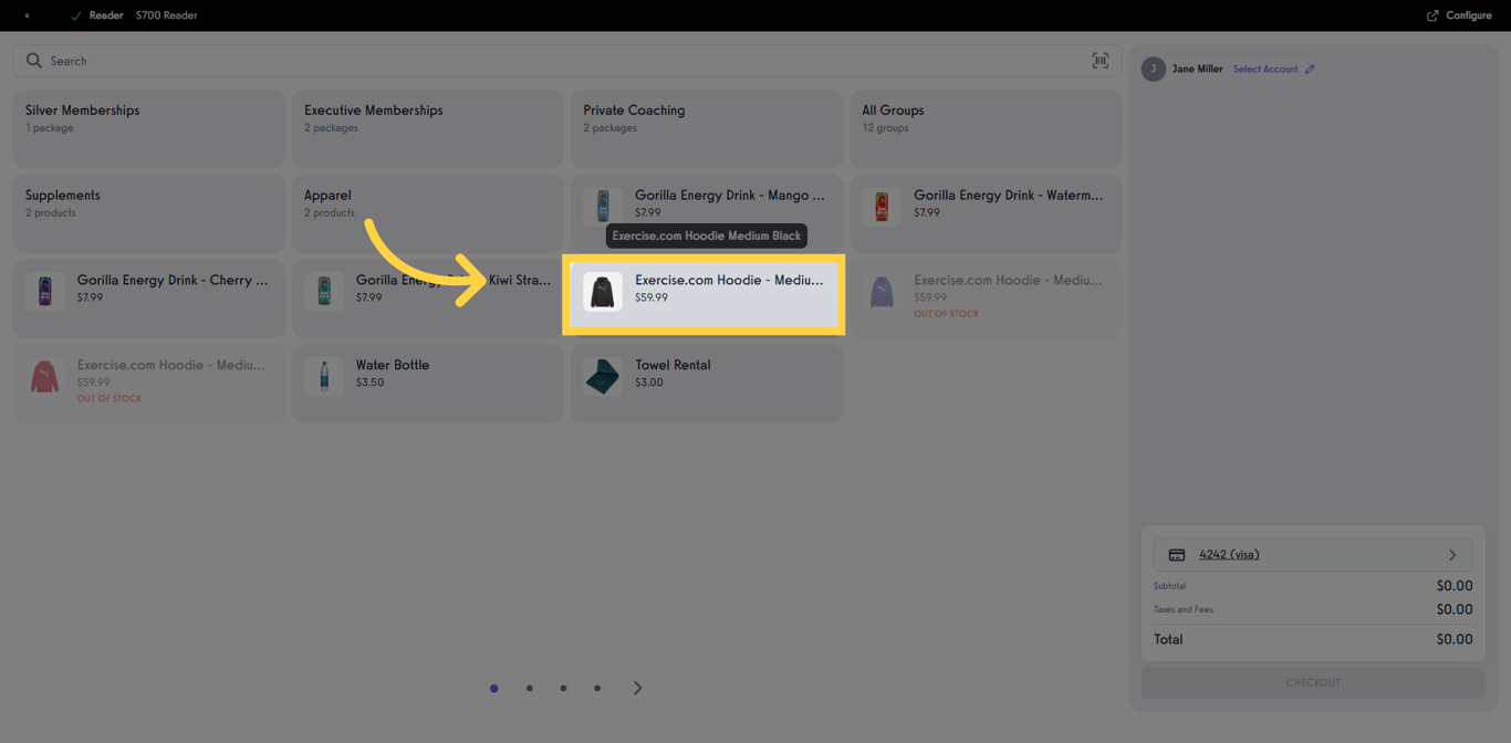 Select the product to view payment details.