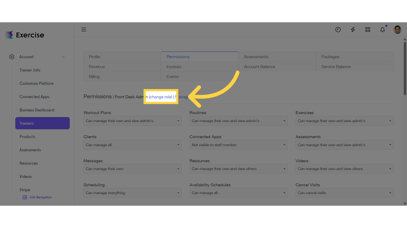 Click '(change role)'