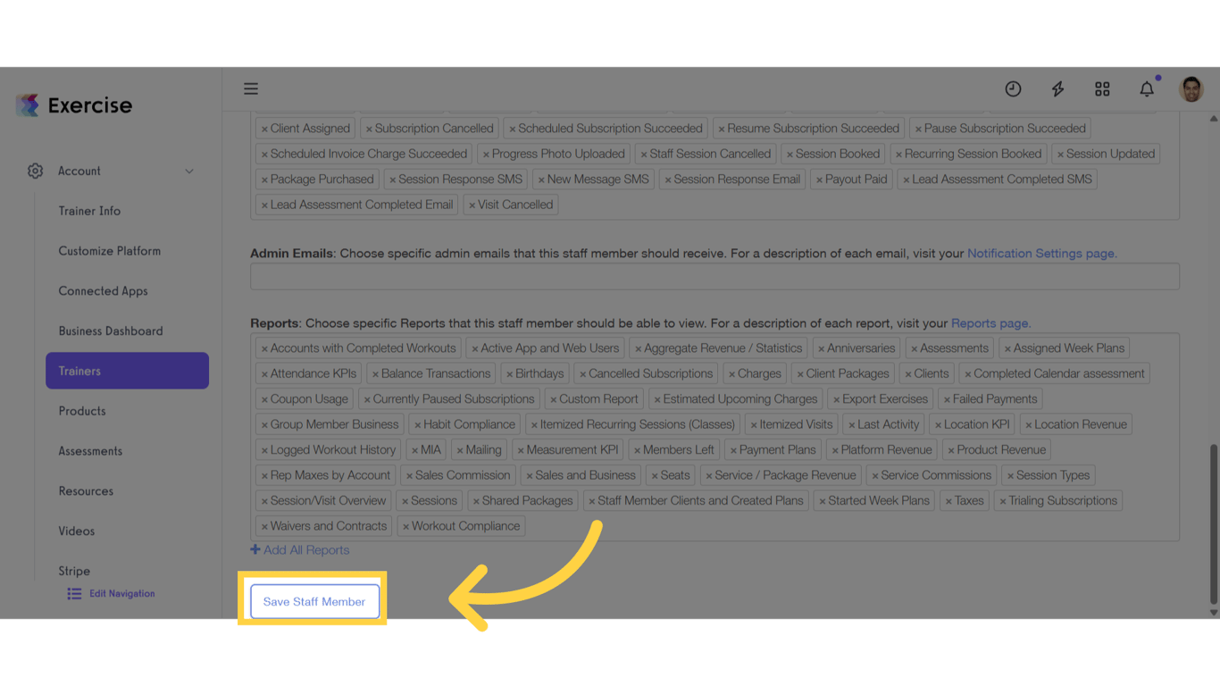 Click 'Save Staff Member'