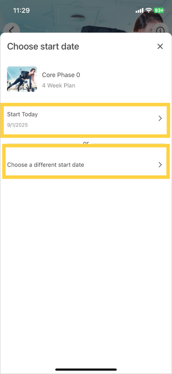 Choose Start Date.