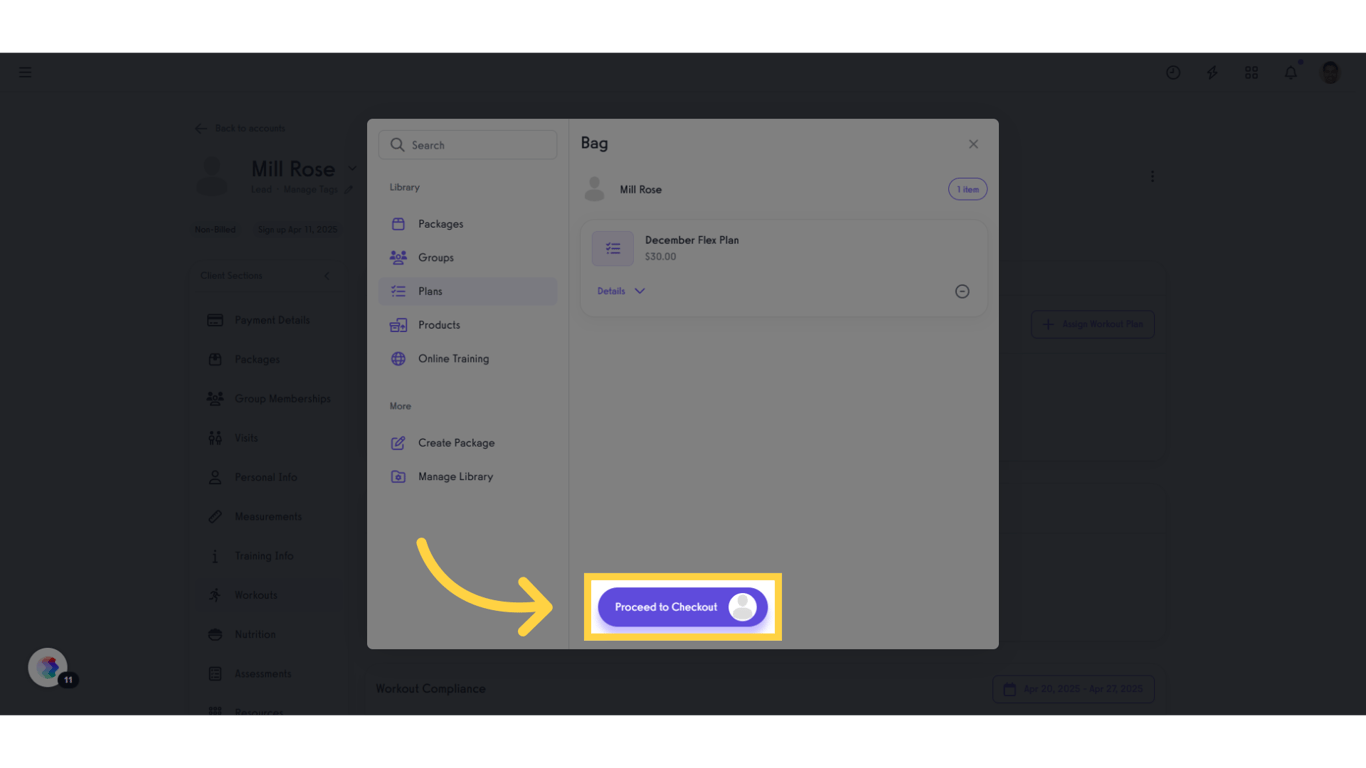 Click 'Proceed to Checkout'