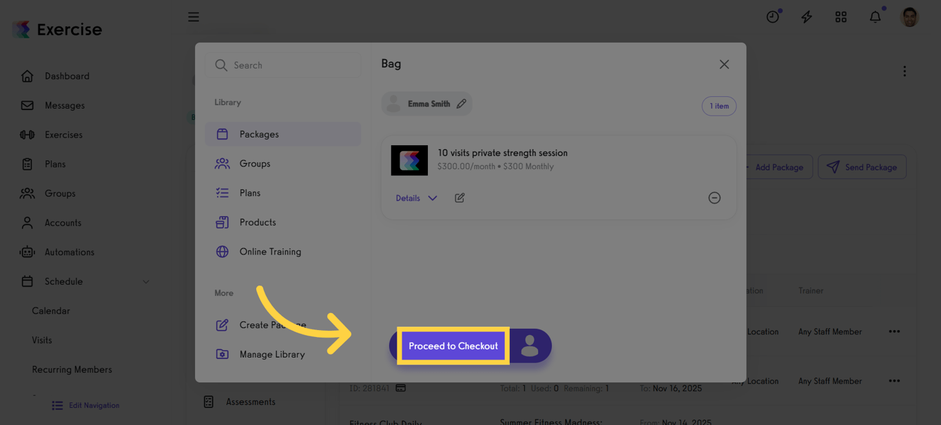 Screenshot of Proceed to Checkout button