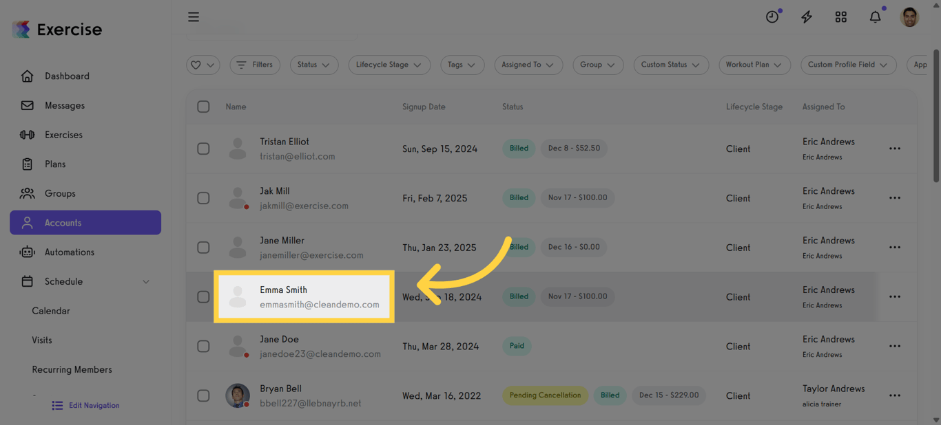 Screenshot of selecting the dependent’s account