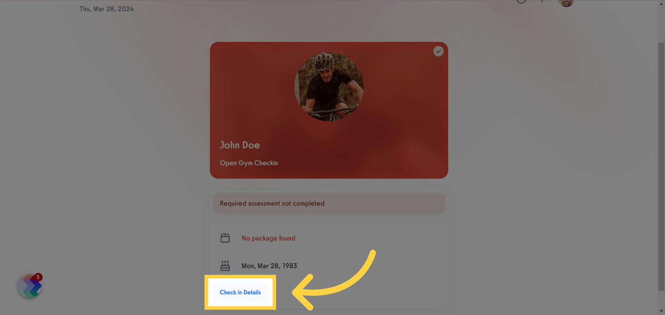Click 'Check in Details'