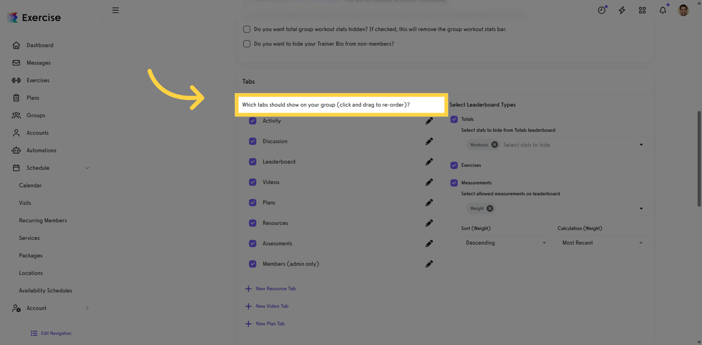 Reorder Group Tabs by Dragging and Dropping