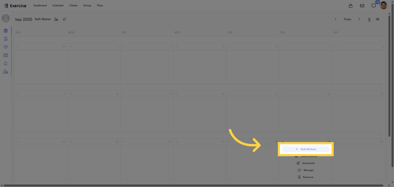 Click Build Workout.