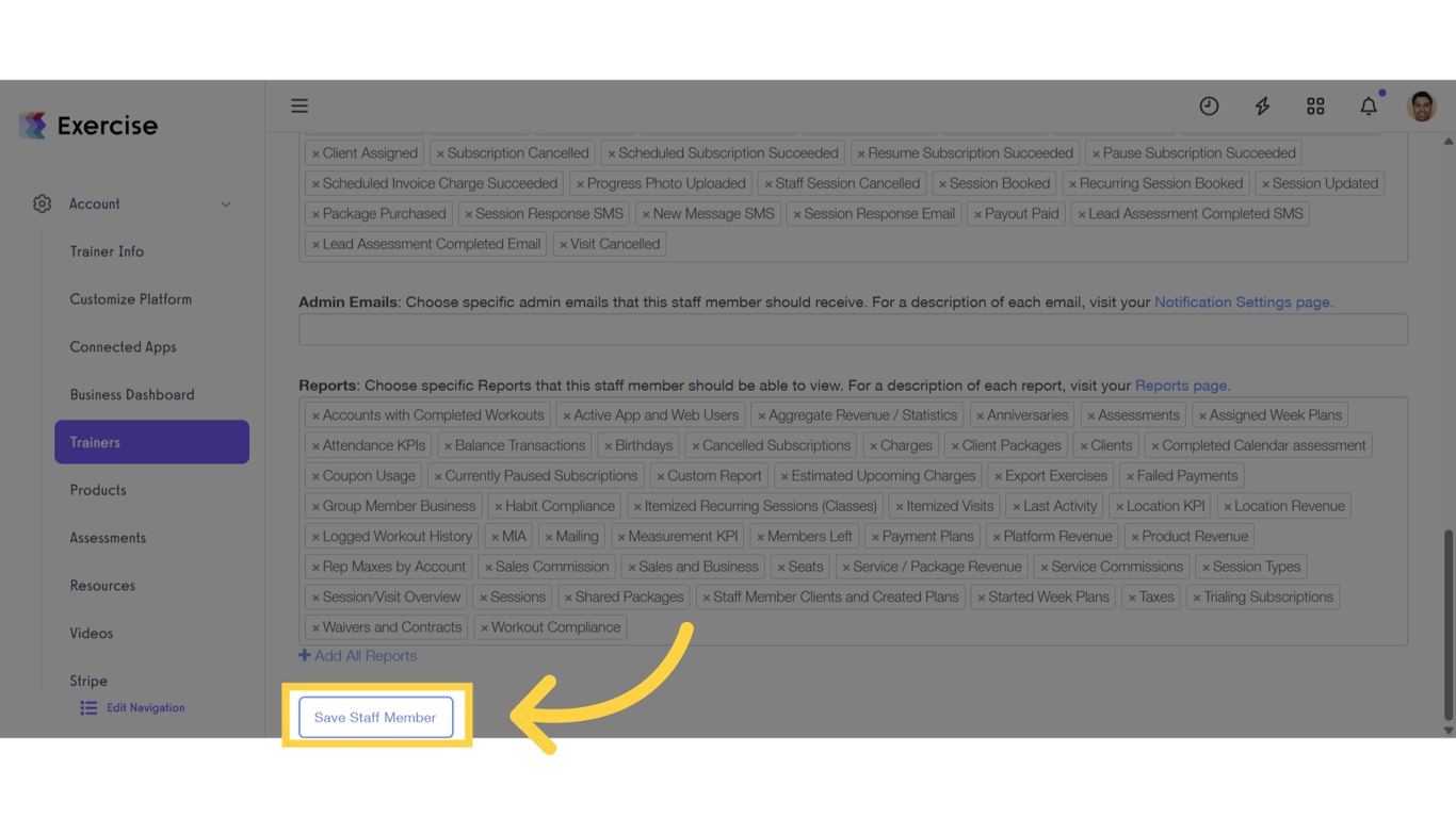 Click 'Save Staff Member'