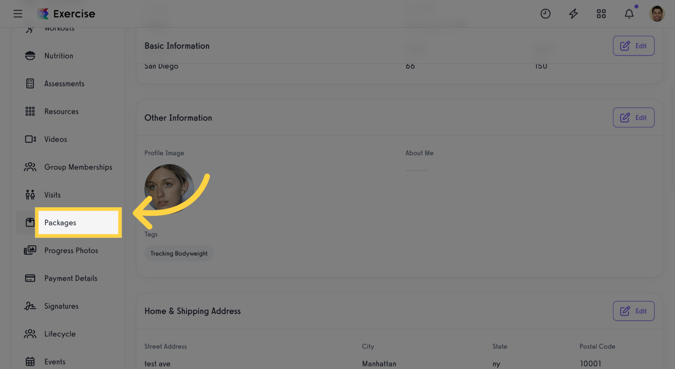Access Packages Section
