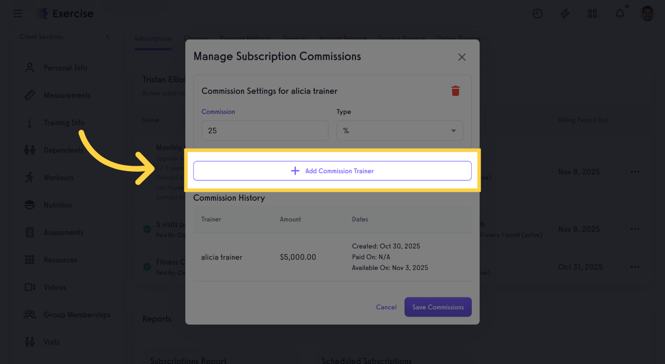Add Commission Trainer